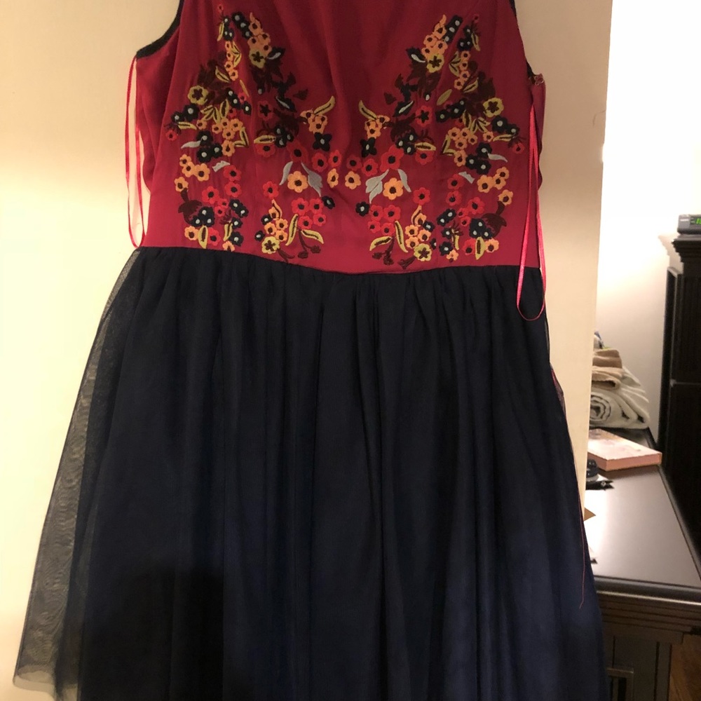 Pink and blue dress